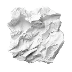 Poster - High resolution image of a crumpled white paper ball isolated on studio shot textured wrinkled paper design element for on transparent background eco
