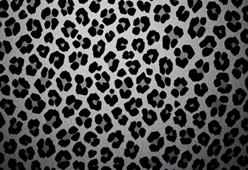 Poster - abstract monochrome leopard print background, high contrast graphic texture, pattern, fashion
