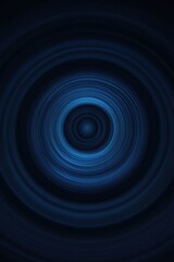 Poster - Abstract vortex of concentric blue circles with radial blur effect in a dark and mysterious atmosphere