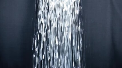 Poster - Enchanting Silver Cascade: A Chic and Sophisticated Dark Canvas Background