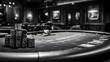 © Sekai - Championship poker table with plush felt covering integrated cupholders chip trays and tournament ready layout