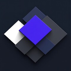 Poster - Geometric design with overlapping squares in vibrant colors, creating a visually engaging and modern aesthetic