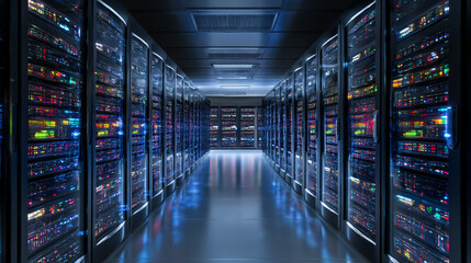 Poster - Data center server room hosting network cloud computing technology it infrastructure system administration