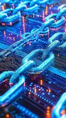 Poster - Digital chain abstraction symbolizing connectivity in a technologically advanced world