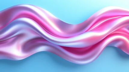 Poster - Silky Fabric: A close-up shot of flowing, luminescent fabric creates a serene atmosphere and highlights the fluid motion and gentle sheen of its texture.