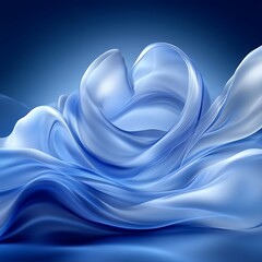 Poster - fluid, flowing fabric in shades of blue