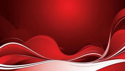 Poster - Abstract Red Wave Background