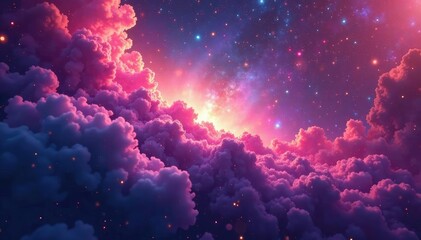 Wall Mural - abstract colorful nebula swirls, cosmic dust and gas clouds in vibrant hues , fantasy, artwork, magi