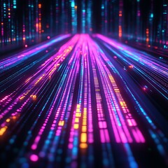 Poster - abstract digital data stream