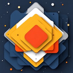 Poster - Geometric layered design with vibrant colors