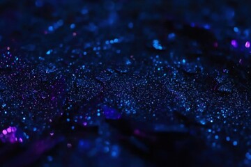Poster - Abstract glitter texture close up in blue and purple tones with bokeh effect for festive backgrounds and design elements