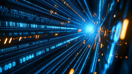 Poster - Data stream visualization digital realm graphic design abstract environment technology perspective binary code concept