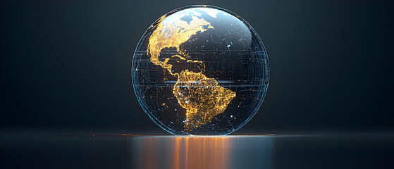 Poster - Digital Representation Of Earth Globe