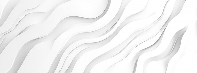 Fototapete - Elegant white wavy layers rendered in 3d creating dynamic and modern design elements suitable for graphic design projects