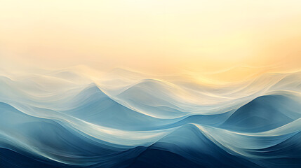 Poster - Flowing abstract waves digital space visual artwork serene environment aerial view business blue tones