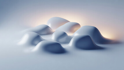 Poster - Abstract rendering of smooth organic forms in a soft and dreamy atmospheric setting