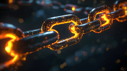 Poster - Illuminating blockchain chains digital realm visual art virtual environment abstract view conceptual innovation