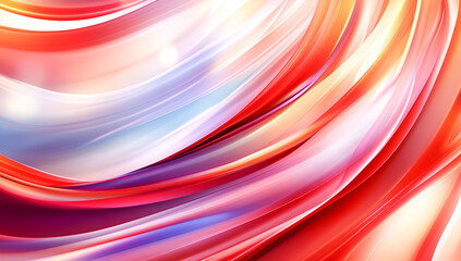 Fototapete - Abstract 3d rendered artwork featuring flowing ribbons in vibrant red, orange, purple, and white creating a dynamic and artistic background.