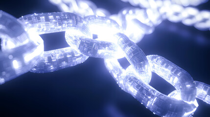 Poster - Illuminating blockchain innovation digital realm 3d visualization virtual environment abstract viewpoint glowing chains concept