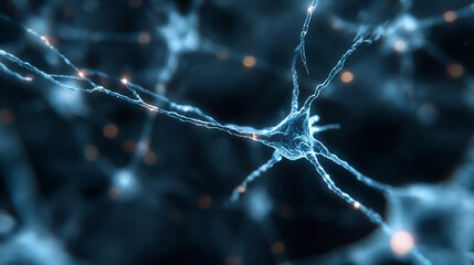 Poster - Neuron cell network connection synapse nervous system brain cells neural network medical science research