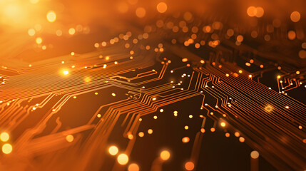 Poster - Exploring contemporary digital circuit board design tech innovations graphic artwork abstract environment close-up view modern aesthetics