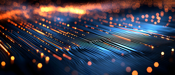 Poster - Abstract Glowing Lines Pattern Background