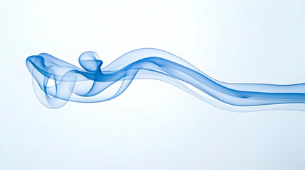Poster - Abstract Blue Smoke Design On White Background
