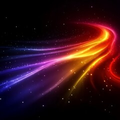 Poster - dynamic, colorful energy streams through the cosmos. a vibrant display of flowing light trails again