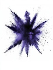 Poster - Purple powder explosion on white background studio shot abstract art concept creative design element
