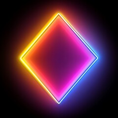 Poster - Vibrant Neon Diamond Frame