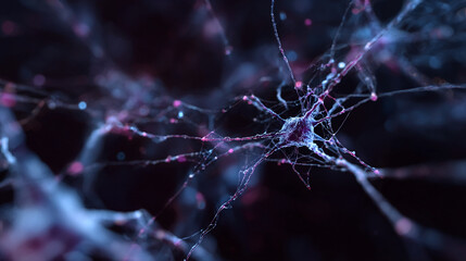 Poster - Neuron cell network connection abstract science technology brain cells neural network structure background