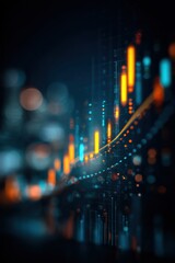Aufkleber - Abstract financial data analysis in a digital landscape with a shallow depth of field and vibrant colors