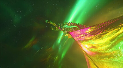 Poster - Abstract Colorful Geometric Aurora Borealis Design