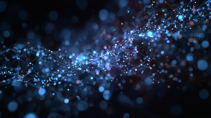 Poster - Abstract technology network background with glowing particles for digital innovation design