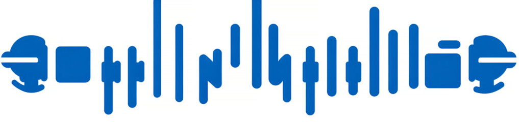 Aufkleber - Abstract blue sound wave visual representing audio data and digital technology in a minimalist style