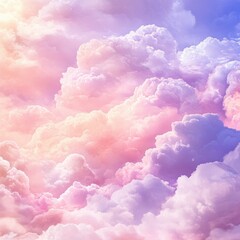 Wall Mural - Dreamy Sky View of Pastel Clouds in Gradient Colors Above the World for Abstract Backgrounds and Wallpapers with a Soft and Ethereal Feel