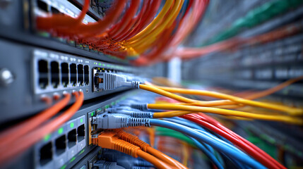 Poster - network cables connected to switch