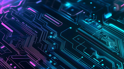 Poster - Explore technology innovations digital realm visual content circuit board patterns close-up high-tech background