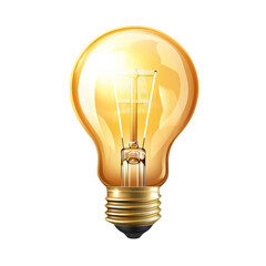 Aufkleber - glowing light bulb with warm yellow hue, symbolizing creativity and ideas. This classic design represents innovation and inspiration in various settings
