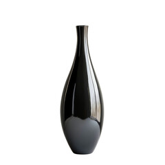 Poster - sleek black ceramic vase with modern design, perfect for home decor. Its elegant shape and glossy finish make it stylish addition to any interior space