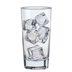Aufkleber - clear glass filled with ice cubes, perfect for refreshing drinks. ice cubes create cool and inviting appearance, ideal for summer beverages or cocktails