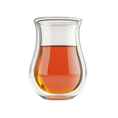 Aufkleber - clear glass cup filled with amber liquid, showcasing its elegant shape and color. drink appears inviting and warm, perfect for cozy setting