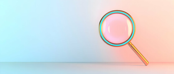 Poster - Abstract Minimalist 3D Magnifying Glass Illustration