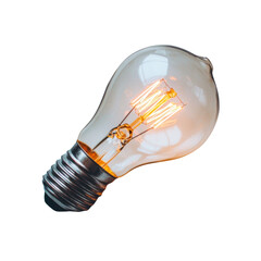Poster - vintage light bulb with glowing filament, showcasing warm ambiance and classic design. This decorative element adds charm to any space