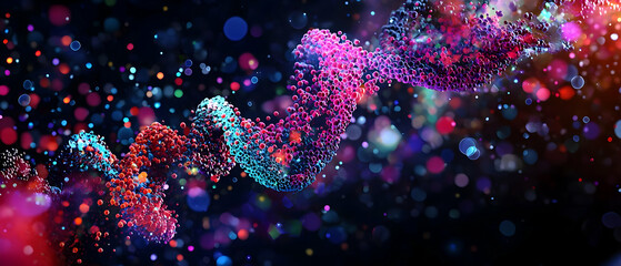 Poster - Abstract Colorful Dna Molecular Structure Design