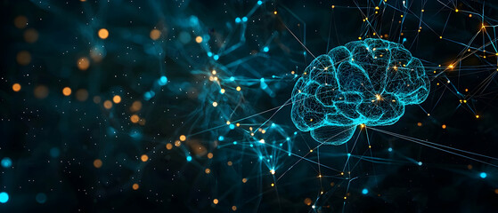 Poster - Abstract Brain Visualization Graphic Design