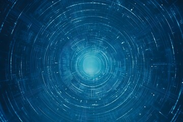 Poster - Abstract blue digital data tunnel futuristic technology concept for scientific innovation