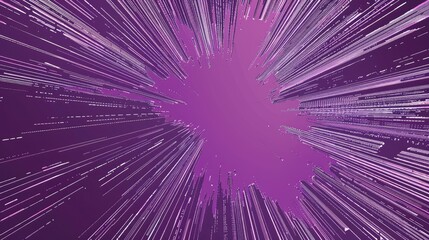 Fototapete - Abstract radial lines with purple and white hues. Digital artwork for glowing purple line with black background. Design and print. Futuristic and energetic concept for wallpaper. Modern art. AIG51.