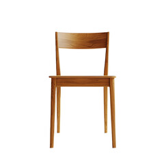 Poster - simple wooden chair with natural finish, featuring straight back and four legs, perfect for minimalist decor