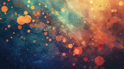 Poster - Wonderful picture of colorful light sparkling particles scattered across space background, create abstract bokeh effect perfect for designs that aim to evoke a sense of energetic and fantasy. AIG53.